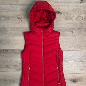 Michael Kors Cherry Quilted Hooded Vest